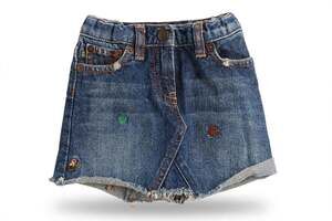 Crewcuts Girls Denim Skirt Size 2 Critter Embroidery Equestrian